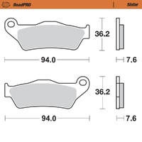MotoMaster Front Brake Pads for Husqvarna TE300 2014-2018 RoadPRO Sinter 