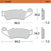 MotoMaster Front Brake Pads for Gas Gas EC125 WP 2003 RoadPRO Sinter 