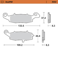 MotoMaster Front Left Brake Pads for Kawasaki VN1700 CLASSIC 2009 RoadPRO Sint 