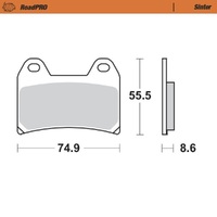 MotoMaster Front Brake Pads for Moto Morini 1200 CORSARO 2005-2009 RoadPRO Sint 