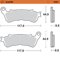 MotoMaster Front Brake Pads for Honda CBR250R ABS 2011-2013 RoadPRO Sinter 