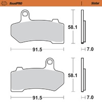 MotoMaster Front Brake Pads for Harley 1690 FLHR ROAD KING (103CI) 2011-2012 RoadPRO Sinter 