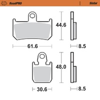 MotoMaster Front Brake Pads for Yamaha VMX-17 VMAX 2009-2018 RoadPRO Sinter 