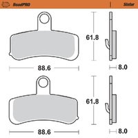 MotoMaster Front Brake Pads for Harley 1584 FXDF FAT BOB (96CI) 2010-2011 RoadPRO Sinter 