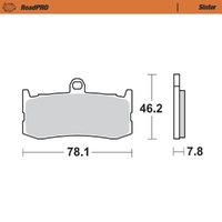 MotoMaster Front Brake Pads for Triumph 675 DAYTONA 2009-2017 RoadPRO Sinter 