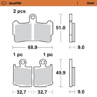 MotoMaster Front Brake Pads for Honda VFR1200F 2010-2018 RoadPRO Sinter 