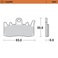 MotoMaster Front Brake Pads for Aprilia 1100 TUONO V4 RR 2015-2022 RoadPRO Sint 
