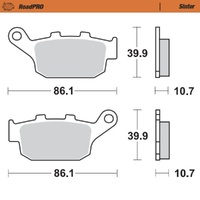 MotoMaster Rear Brake Pads for Honda NTV400 1988 RoadPRO Sinter 