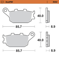 MotoMaster Rear Brake Pads for Honda CBR650F 2014 RoadPRO Sinter 