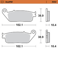 MotoMaster Rear Brake Pads for Honda GL1500CF VALKYRIE INTERSTATE 2000-2001 RoadPRO Sinter 