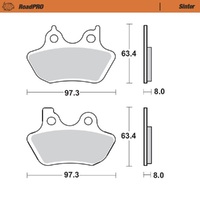 MotoMaster Rear Brake Pads for Harley 1450 FXDWG DYNA WIDE GLIDE (88CI) 2000-2006 RoadPRO Sinter 