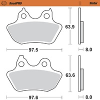 MotoMaster Rear Brake Pads for Harley 1450 FLHT ELECTRA GLIDE (88CI) 2006 RoadPRO Sinter 