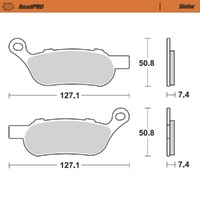 MotoMaster Rear Brake Pads for Harley 1584 FXD DYNA SUPER GLIDE (96CI) 2008-2010 RoadPRO Sinter 