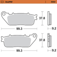 MotoMaster Rear Brake Pads for Honda VFR800FI 2018-2019 RoadPRO Sinter 