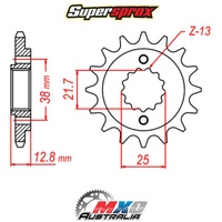 Supersprox Front Sprocket 14T for Kawasaki KLX650R 1993-2003 >520