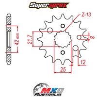 Supersprox Front Sprocket 13T for Kawasaki ZX-9R 1994-2001 >530
