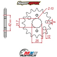 Supersprox Front Sprocket 14T for Suzuki GSX-R1100 1986-1992 >530