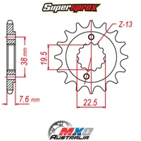 Supersprox Front Sprocket 14T for Kawasaki KFX400 QUAD 2003 >520