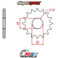 Supersprox Front Sprocket 14T for Suzuki GN125 1992-2000 >428