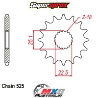 Supersprox Front Sprocket 17T for Triumph 1200 BONNEVILLE T120 2016-2020 >525