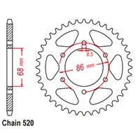 SuperSprox Rear Sprocket 37T for Kawasaki KZ250 CSR 1980-1981 >520
