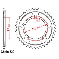 SuperSprox Rear Sprocket 39T for Suzuki DL250A V-STROM 2019-2020 >520