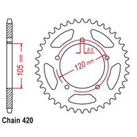 SuperSprox Rear Sprocket 51T for Aprilia 50 RX 2004-2005 >428