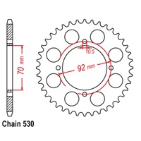 SuperSprox Rear Sprocket 40T for Kawasaki Z500 1979-1980 >530