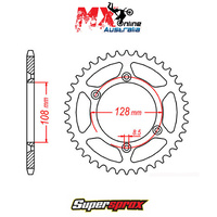 Supersprox Rear Sprocket 51T for Suzuki DRZ125L BW 2003-2018 11-08G-51