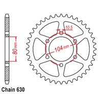 SuperSprox Rear Sprocket 41T for Kawasaki GPZ1100 TWIN SHOCK 1981-1982 >630