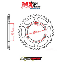 Supersprox Rear Sprocket 38T Kawasaki KX450F 2006-2018 11-110-38