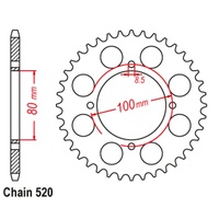 SuperSprox Rear Sprocket 43T for Honda TLR250 1986-1988 >520