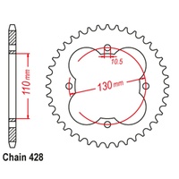 SuperSprox Rear Sprocket 50T for Honda TRX90EX 2007-2011 >428
