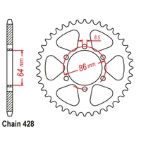 SuperSprox Rear Sprocket 48T for Kawasaki KE125 1977-1983 >530