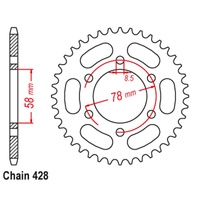 SuperSprox Rear Sprocket 37T 428 Pitch 11-173-37