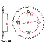 SuperSprox Rear Sprocket 38T for Suzuki LT-R450 QUADRACER 2006-2011 >520