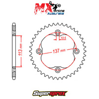 Supersprox Rear Sprocket 40T for Suzuki LTZ400 QUADSPORT 2009-2012 11-1760-40