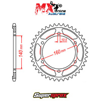Supersprox Rear Sprocket 47T Kawasaki ZZR1100 D1-D8 1993-2001 11-184-47