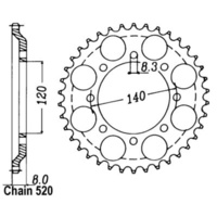 SuperSprox Rear Sprocket 45T for Kawasaki KLR600 1984-1986 >520