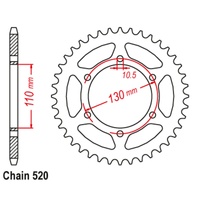 SuperSprox Rear Sprocket 43T for Kawasaki ZZ-R250 EX250H 1990-2008 >520