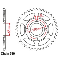 SuperSprox Rear Sprocket 40T for Yamaha XS360 1976-1977 >530