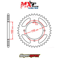 Supersprox Rear Sprocket 47T for Suzuki RM100 2003-2006 11-207-47