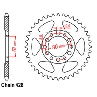 SuperSprox Rear Sprocket 42T for Yamaha TW200 1989-2007 >428