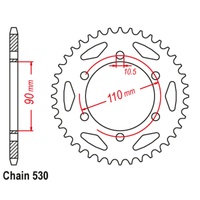 SuperSprox Rear Sprocket 34T for Yamaha TX500 1973-1974 >530