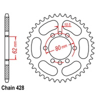 SuperSprox Rear Sprocket 49T 428 Pitch 11-276-49