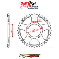 Supersprox Rear Sprocket 42T for Suzuki VZ800 Marauder 1997-2001 11-27A-42