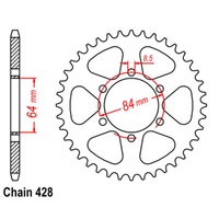 SuperSprox Rear Sprocket 47T for Suzuki SP125 1982-1983 >428