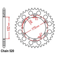 SuperSprox Rear Sprocket 52T for Yamaha WR200R 1992-1998 >520