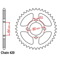 SuperSprox Rear Sprocket 35T for Yamaha RT100 1990-2003 >420