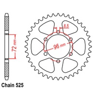 SuperSprox Rear Sprocket 40T for Suzuki TS400 1972-1977 >525